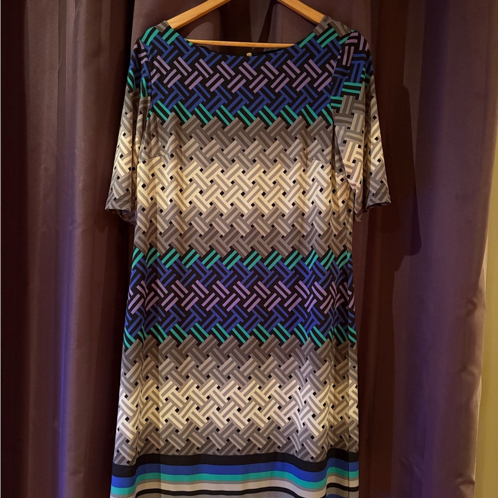 Jessica Howard Multicolor Geometric Midi Dress